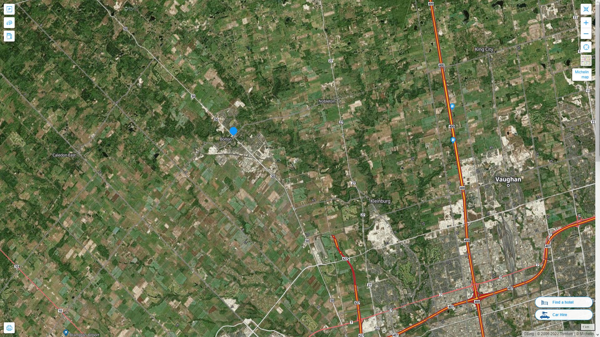 Bolton Highway and Road Map with Satellite View